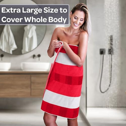 Lavish Home Bathroom Towels Set, Bathroom Accessories, Red, Set of 6
