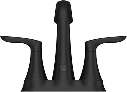 Pfister Weller Bathroom Sink Faucet, 4-Inch Centerset, 2-Handle, 3-Hole, Matte Black Finish, LG48WRPB