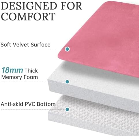 HUXMEYSON 3-Piece Memory Foam Bathroom Rug Set, Pink