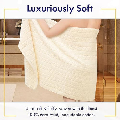 Alusa Home Ultra Soft & Stylish 700 GSM Luxury Bath Towels - 100% Zero-Twist, Long-Staple Cotton - Remarkably Absorbent & Quick Drying - 6 Piece Towel Set (Papyrus)