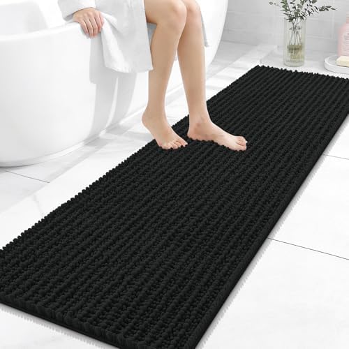 OLANLY Bathroom Runner Rugs 59x20, Thick Soft Absorbent Chenille Bath Rugs
