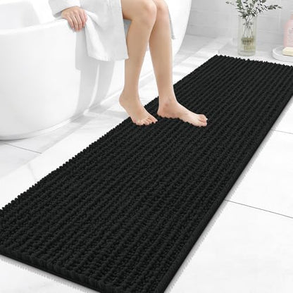 OLANLY Bathroom Runner Rugs 59x20, Thick Soft Absorbent Chenille Bath Rugs