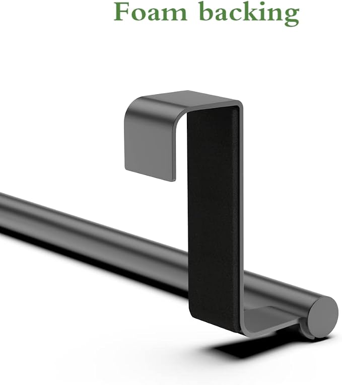 Towel Rack for Cabinet, Strong Steel Kitchen Over Cabinet Towel Bar Holder, 9" Wide - 2 Pack - Black