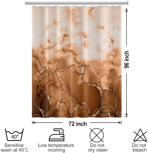 Brown Extra Long Waterproof Shower Curtain 72x96 inches