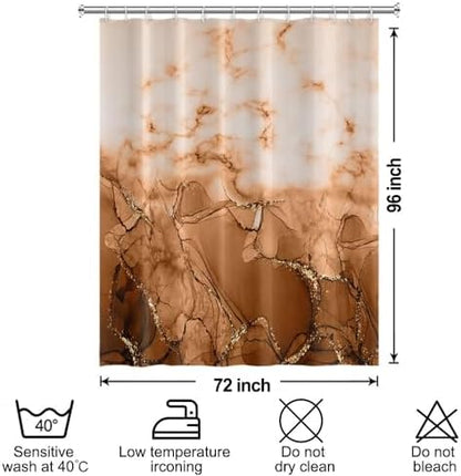 Brown Extra Long Waterproof Shower Curtain 72x96 inches