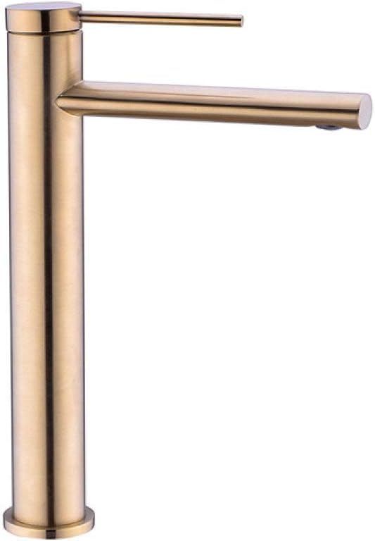 Faucet Brass Holder Single Hole Deck Mounted Hot and Cold Water Mixed Type Bathroom Basin Faucet Gun Gray (Brushed Gold) Faucet