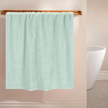 MyOwn Ultra Soft 2 Pack Oversized Bath Towel Set 28x55 inches, Cotton Large Bath Towels, Highly Absorbant Compact Quickdry & Lightweight Towel, Ideal for Gym Travel Camp Pool - Sea Green