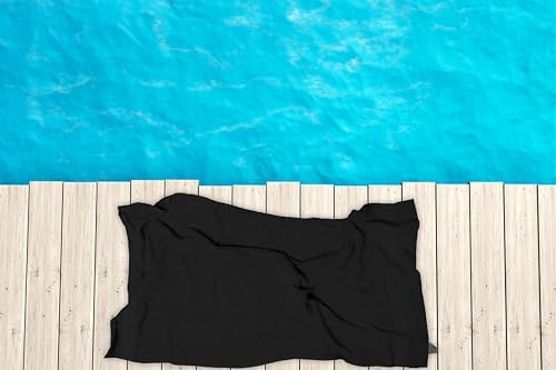 Bath Towels Bulk Set of 12 – 24" x 48" – 100% Cotton Terry, Soft, Quick-Dry & Highly Absorbent – Black Towels for Bathroom, Spa, Gym, Hotel, Pool & Everyday Use