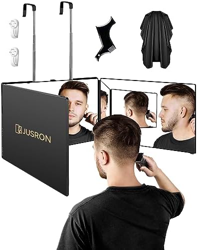 JUSRON 360 Viewing Angle Self Hair Cutting Mirror Shower Mirror