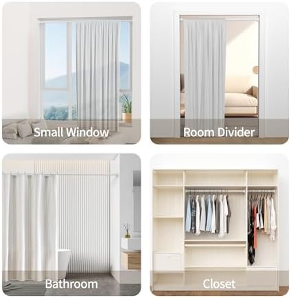 Mcrbeay Shower Curtain Rod, 1" Diameter Heavy Duty Tension Shower Rod
