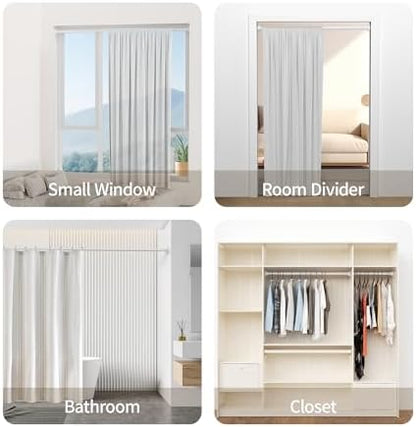 Mcrbeay Shower Curtain Rod, 1" Diameter Heavy Duty Tension Shower Rod