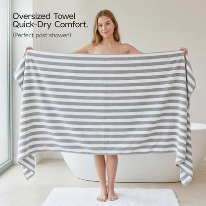 REDKISS Ultra Soft Bath Towel Sets 6-Piece 35"x70" | 100% Microfiber, Highly Absorbent & Quick Dry | Grey Towels for Bathroom, Spa, Gym | 2 Bath, 2 Hand, 2 Washcloths