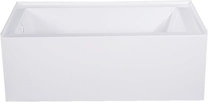 Kingston Brass Aqua Eden VTAP543022L 54-Inch Acrylic Alcove Tub with Left Hand Drain, White