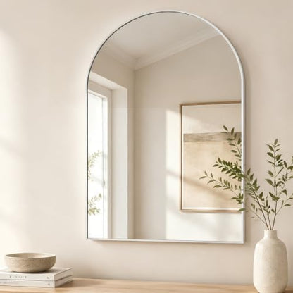 Arched Wall Mirror for Bathroom, 30"x40" Arched Mirror Wall Mounted Mirror with Metal Frame, Gold Vanity Mirror Decor for Mantle, Bedroom, Entryway, Living Room
