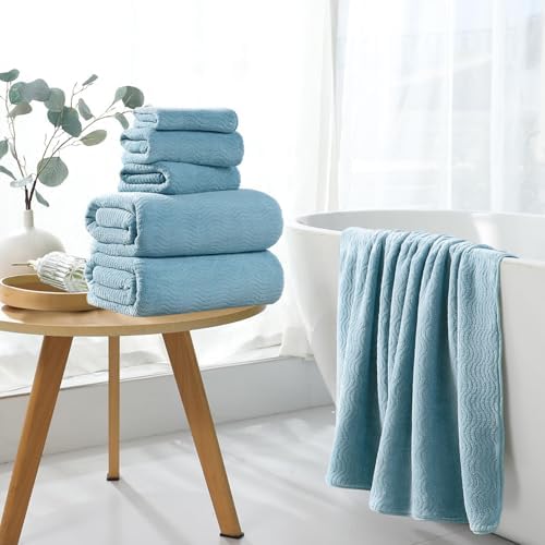 4 Piece Extra Large Bath Towel 35"x70" Oversized Bath Sheet Bath Towel Set for Bathroom Ultra Soft Cozy Highly Absorbent Quick Dry Bathroom Towel for Spa Gym Hotel,Shower Towel for Daily Use,Turquoise