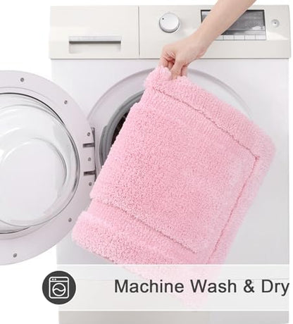 SHACOS Soft Microfiber Bathroom Rugs Set 2 Pieces with Toilet Rug