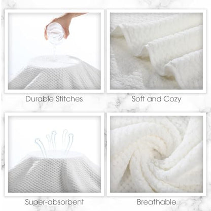 Peryiter 6 Pcs Bath Towel Set, Oversized Bath Sheet for Adults, White