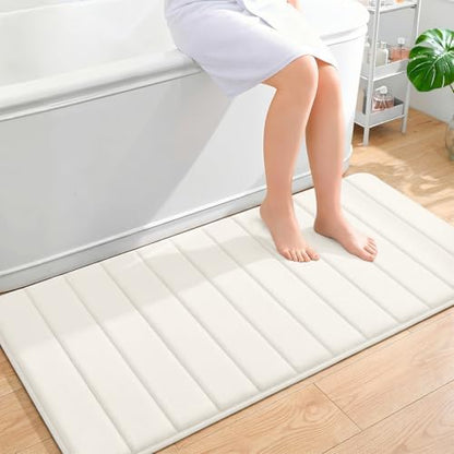 OLANLY Memory Foam Long Bathroom Rugs Runner 47x24, Super Soft Absorbent