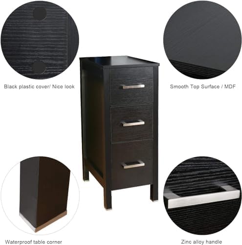 UEV 60" Modern Black Bathroom Vanity Set,Double Vanity and Removable Side Cabinet (Without Sink Combo and Mirror)-New