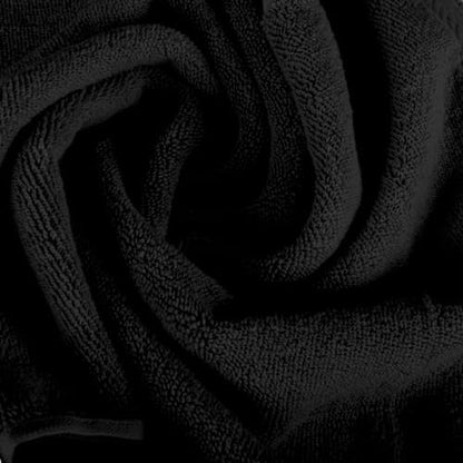 BY LORA 8-Pc Cotton Towel Set, Quick Dry Hotel Bath Hand Washcloths, Black