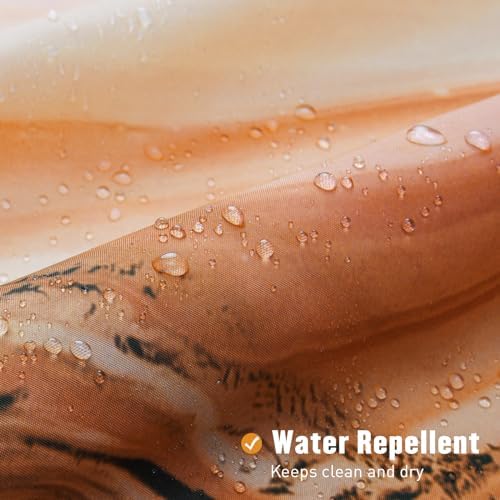 Orange Marble Fabric Shower Curtain, Abstract Watercolor, 72 x 72 Inches