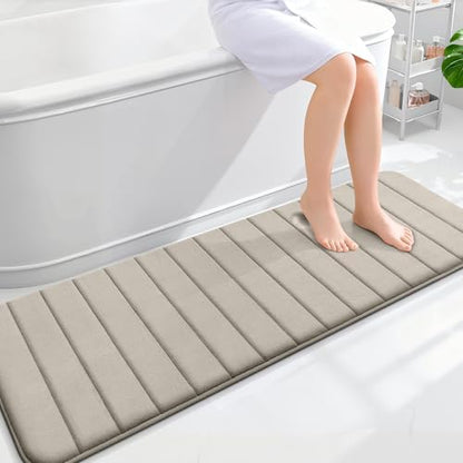 OLANLY Memory Foam Long Bathroom Rugs Runner 59x20, Super Soft Absorbent