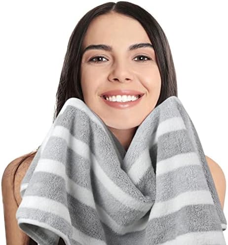 KinHwa Gray Hand Towels for Bathroom, Microfiber, 16x30 Inch, 4 Pack