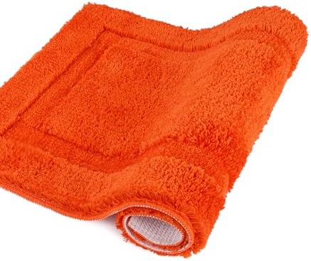 SHACOS Soft Microfiber Bathroom Rugs Set of 2 Pieces, Orange
