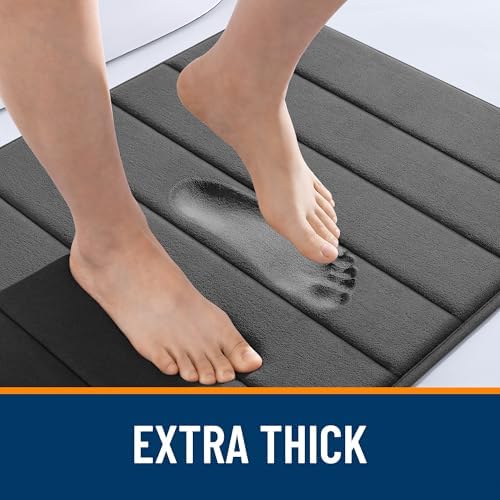 OLANLY Memory Foam Large Bath Mat 40x32, Super Soft Absorbent Bathroom Rugs