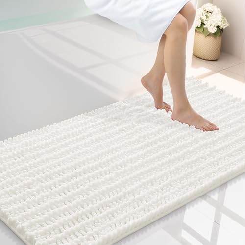 Smiry Bathroom Rugs 44X24, Extra Soft Rubber Backing Chenille Bath Mats