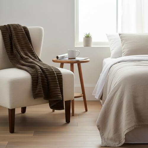 2 Piece Bath Sheets, 40"x80" Microfiber Bath Towels, Brown