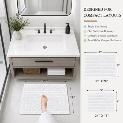 Arotive Bathroom Rugs Mat 24x16, Soft Absorbent Chenille Shaggy Bath Mat