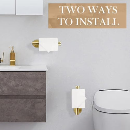 JOPOFI Toilet Paper Holder - Adhesive Toilet Paper Holder - Brushed Gold