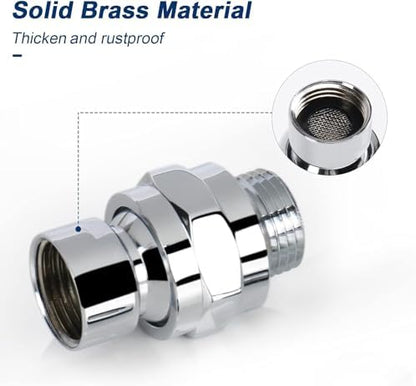NearMoon Shower Head Swivel Ball Adapter - Solid Brass Shower Connector Ball Joint Adjustable Universal Shower Arm Extension Component (Chrome Finish)