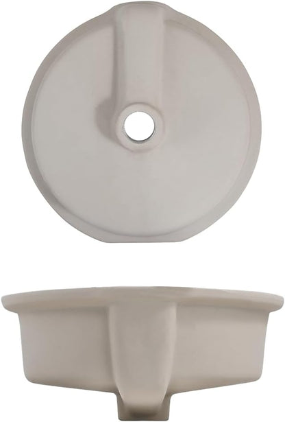 16"x16" Round Shape Undermount Bathroom Vessel Sink, Ceramic White Vanity Top Sink with Overflow