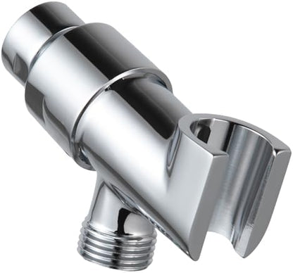 OFFO Shower Head Holder with Solid Metal Ball Joint for Handheld Shower Head, Adjustable Shower Arm Mount for Connecting Shower Arm and Shower Hose, 1/2 in IPS Female Inlet and Male Outlet, Chrome