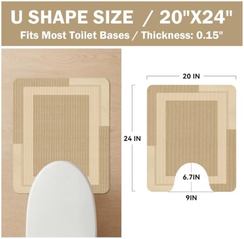 YDKGL Toilet Rugs U Shaped Non Slip Bath Mat Toilet Mats for Bathroom