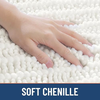 Smiry Bathroom Rugs 24X16, Extra Soft Rubber Backing Chenille Bath Mats