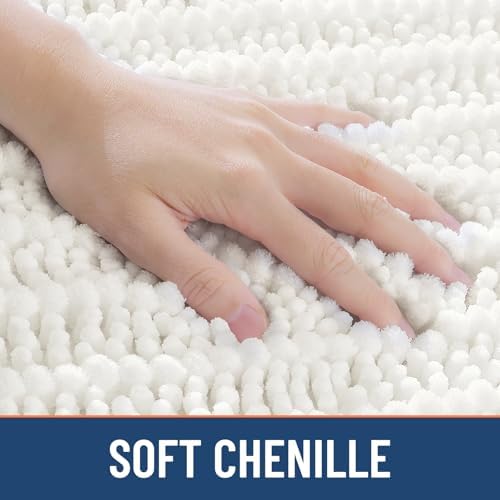 Smiry Bathroom Rugs 34X21, Extra Soft Rubber Backing Chenille Bath Mats