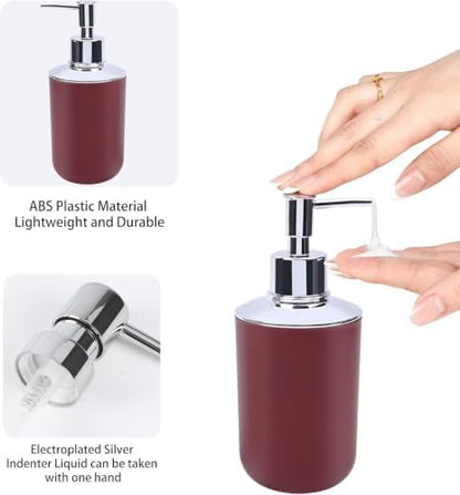 LGURT Red Bath Accessories Set — 4-Pc Dispenser, Toothbrush Holder & Cup