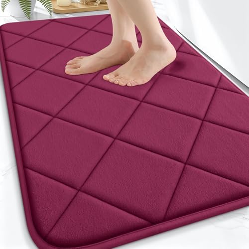 OLANLY Memory Foam Bath Mat 30x20, Ultra Soft and Absorbent Bathroom Rugs
