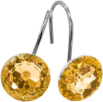 Gold Diamond Crystal Bling Shower Curtain Hooks Rings for Bathroom,12PCS