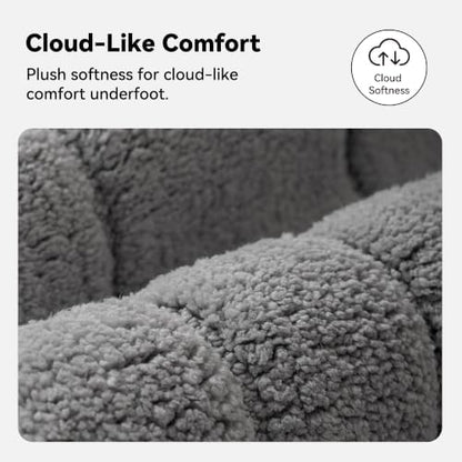 GRANNY SAYS Dark Grey Bathroom Rug 16" x 24", Non-Slip Microfiber Bath Mat