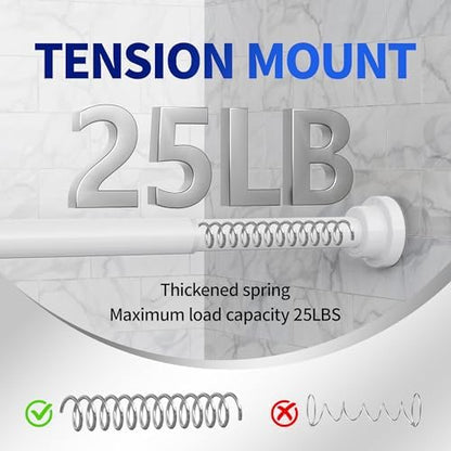 Mcrbeay Shower Curtain Rod, 1" Diameter Heavy Duty Tension Shower Rod