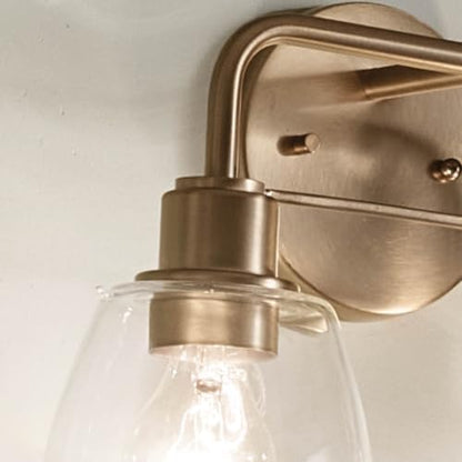 Kichler Meller 11.25 Inch Wall Light, 1 Light Exterior Wall Sconce in Champagne Bronze, (11.25" H x 5.5" W), 5100CPZ