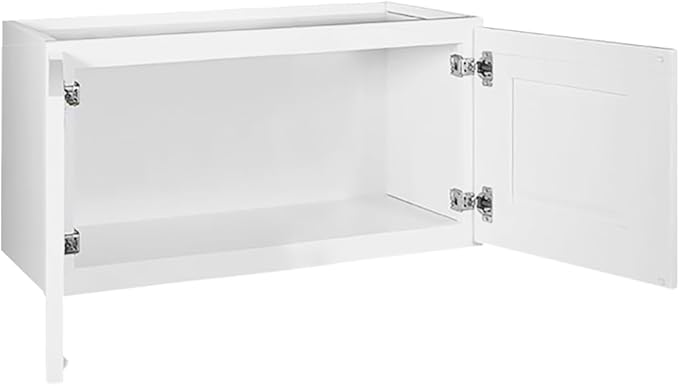 Design House Brookings Shaker Unassembled Bridge Wall Kitchen Cabinet W3015, 30 W x 12 D x 15 H, Painted White with Sherwin Williams®, Solid Wood – Design House, 561639