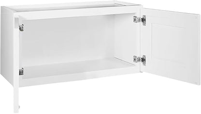 Design House Brookings Shaker Unassembled Bridge Wall Kitchen Cabinet W3015, 30 W x 12 D x 15 H, Painted White with Sherwin Williams®, Solid Wood – Design House, 561639