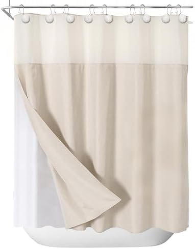 Sunlit Boho Knots Double Shower Curtain Hooks, Home Decorative White Shower Curtain Rings for Bathroom, Seaside Nautical Shower Curtain Hangers Bathroom Accessories, Set of 12
