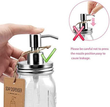 Amolliar Mason Jar Bathroom Accessories Set, 4 PCS Glass Bathroom Set