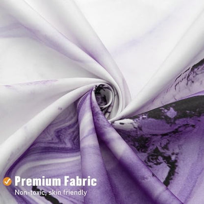 Purple Marble Fabric Shower Curtain, Abstract Watercolor, 72 x 72 Inches